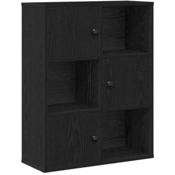 Black Oak Engineered Wood Freestanding Bookshelf 60x24x76.5 cm