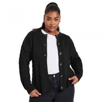 Cardigan Torsadé Court Noir Yours Curve 46-48