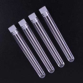 10PCS 12x100mm Clear Test Tube Vials with Caps