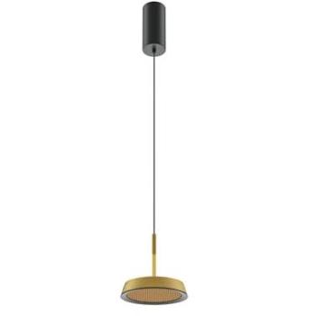 Maytoni El Lampada da Soffitto Nera, 3000K, 700lm, Paralume Dorato