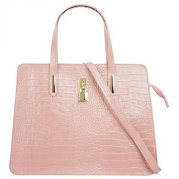 Cluty Henkeltasche, rosa, Leder, Made in Italy