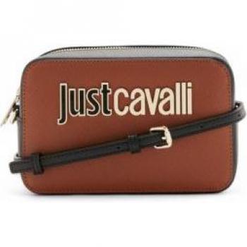 Borsa a tracolla Just Cavalli da donna in beige con lettering metallico