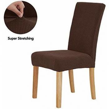 Chocolate Velvet 6‑Piece Stretch Chair Covers