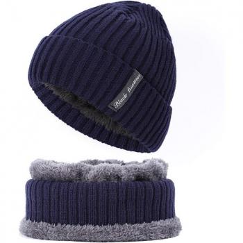 Men's Plus Size Velvet Hat and Scarf Set