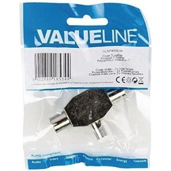 Coax T-Splitter with 2 Female Outputs