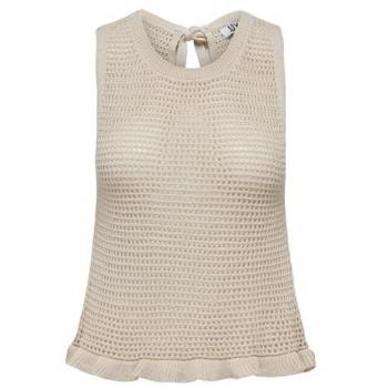 JDY Grobstrick Tank Top 'Tikka' Beige