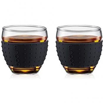 Pavina 350ml Black Glass Mug Pair (Bodum)