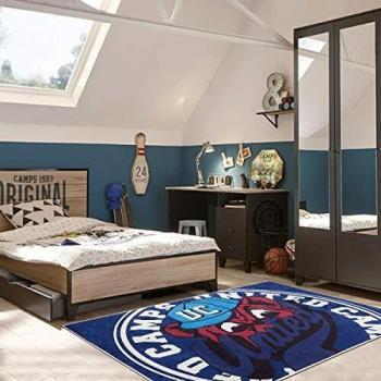 Tapis enfant 80x120 cm UC BEAR CAMPS Bleu