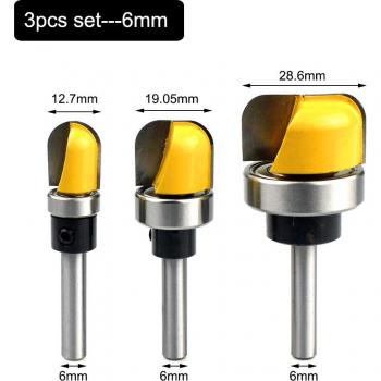 Plantilla de fresadora para tazón y bandeja, cortadores de madera, mango de 1/4 o 6mm, 1 unidad