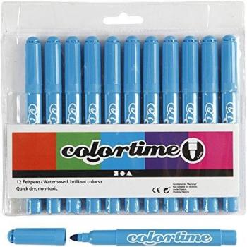 Colortime marqueurs 5 mm, bleu clair, 12 pièces