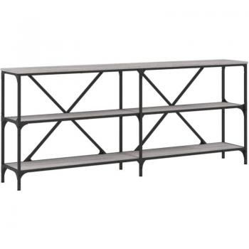Console d'entrée design avec étagères 180 x 30 x 75 cm en bois gris