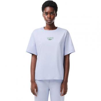 Lacoste Blue Print Tee voor vrouwen in casual stijl