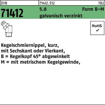 Kegelschmiernippel DIN 71412 Form B-M BM 10x1 SW11 5.8 galv.verz. 100St