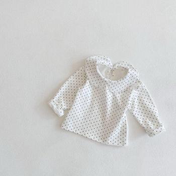 Cute Puff Sleeved Polka Dot Kids Shirt