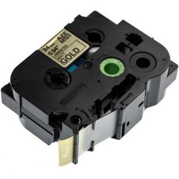 Vhbw 24 mm Black on Matte Gold Label Strip – Brother PT Series Compatible