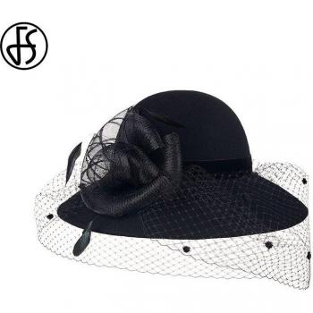 Sombrero Negro Campana para Iglesia