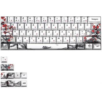 Colección de keycaps “Plum Blossom” 71, colores blanco y negro