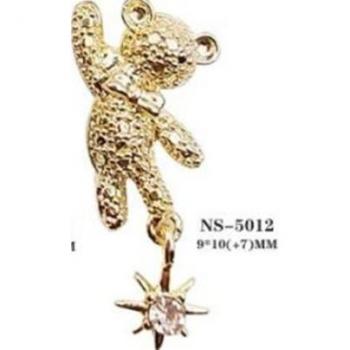 Joyería de Uñas con Oso y Perlas