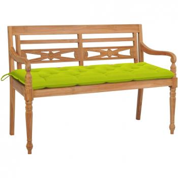 Panchina Batavia + cuscino verde luminoso 150 cm in teak massello