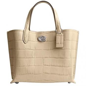 Bolso Coach Tote Willow 24 Croco Blanco