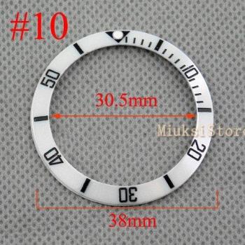 Báscula digital negra con bisel cerámico blanco de 38mm para reloj masculino de esfera grande