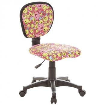 OFFICE HJH 670165 Kinderbürostuhl – höhenverstellbare Netzstoff‑Top-Lehne in Smiley‑Design