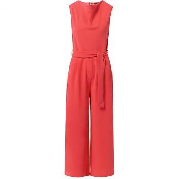 COMMA Damen Jumpsuit Rot mit Wasserfall-Ausschnitt, Größe 42