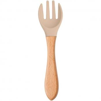 Tenedor de Silicona y Madera para Bebés