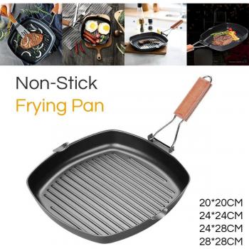 Square Non-Stick Grill Pan for Eggs and Ham