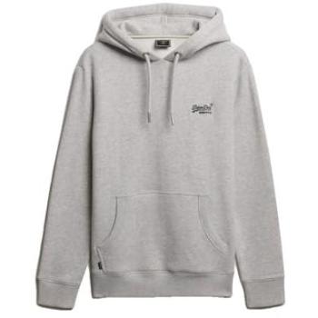 Superdry Men's Glacier Grey Hoodie with Retro Logo