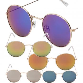 BEZLIT Retro Sonnenbrille Rund Form Verspiegelt