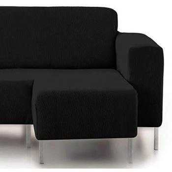 Eiffel Textil Funda Elástica para Chaise Longue, Negro, Modelo Rústica