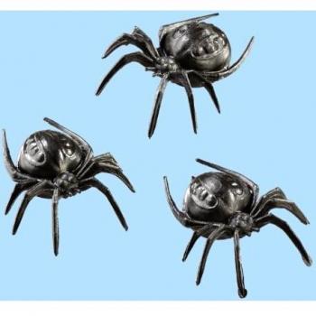 CREApop Spinnen-Streuteil 2 cm, schwarz, 6 Stück, ideal für Halloween