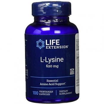 Life Extension L‑Lysine 620 mg – 100 Vegetable Capsules