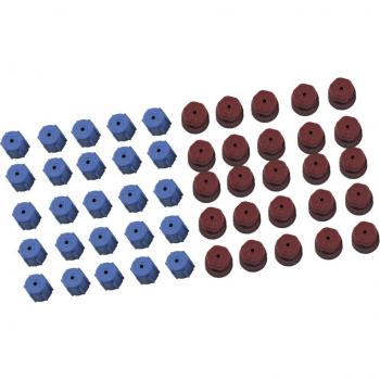 R134a A/C Charging Service Caps Pack of 50 (Blue Low Pressure, Brown High Pressure)
