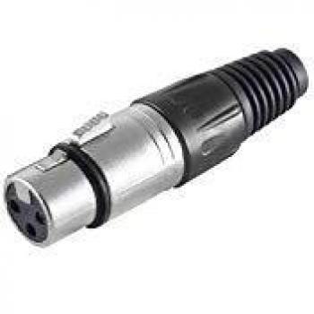 Soldeerbare XLR 3‑pin met metalen behuizing, zwart, trekkracht
