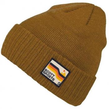 Scott Stylish Brown Beanie – Herren-Strickmütze mit Aufsteckpatch, Größe: Einheitsgröße