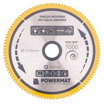 Lame de scie circulaire POWERMAT 210 mm Ø × 30 mm, 100 dents