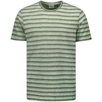No Excess T-shirt korte mouw ronde hals met streep groen