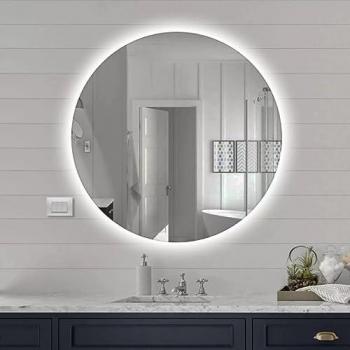 LucePura 80cm Specchio Tondo Retro LED Freddo