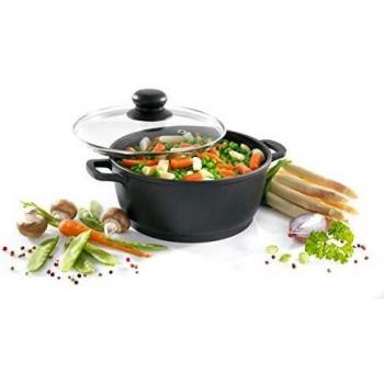 Aluguss Fleischtopf mit Glasdeckel 24 cm