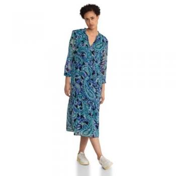 Street One Damen Boho Chiffon Midikleid, Größe 38, Türkis