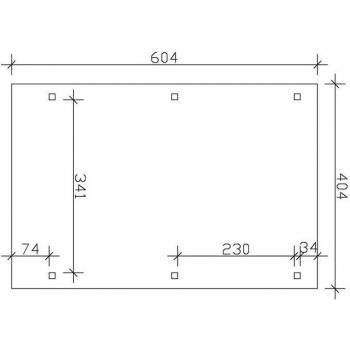 Skan Holz Eichen-Caravan‑Carport – Unterstand 404×604 cm, hellbraun