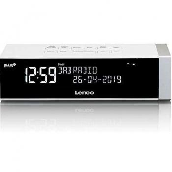 Weißer Radiowecker CR-630WH mit USB-Lader und Kopfhörer-Anschluss von Lenco