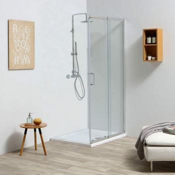 Doccia Leo Lato Temperato 100‑110 cm – Design Scorrevole