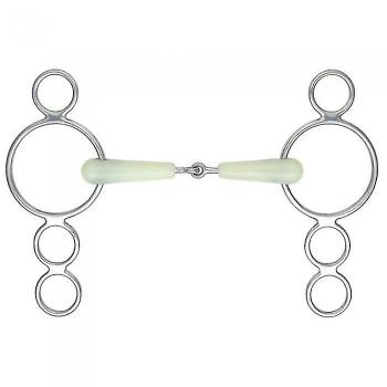 Morseto de Caballo Shires Equikind 3 Anillos Articulado Color Verde Pálido 5.5in