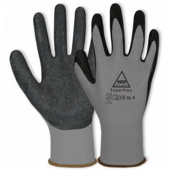 Hase Superflex Sicherheitshandschuhe Größe 9 grau/schwarz