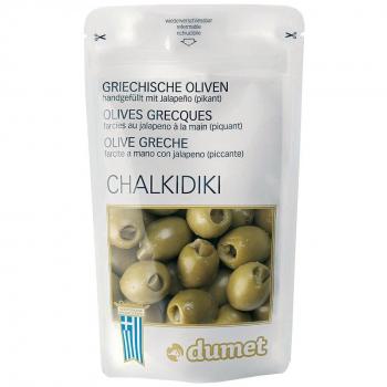 Dumet: Spicy Jalapeño-Grüner Oliven aus Chalkidiki – 150 g