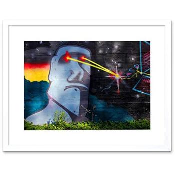 Tribal Tiki Head Canvas – 9x7 White Frame Edition