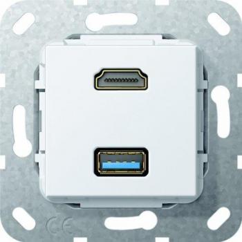 Gira Presa HDMI e USB A Bianco 567803